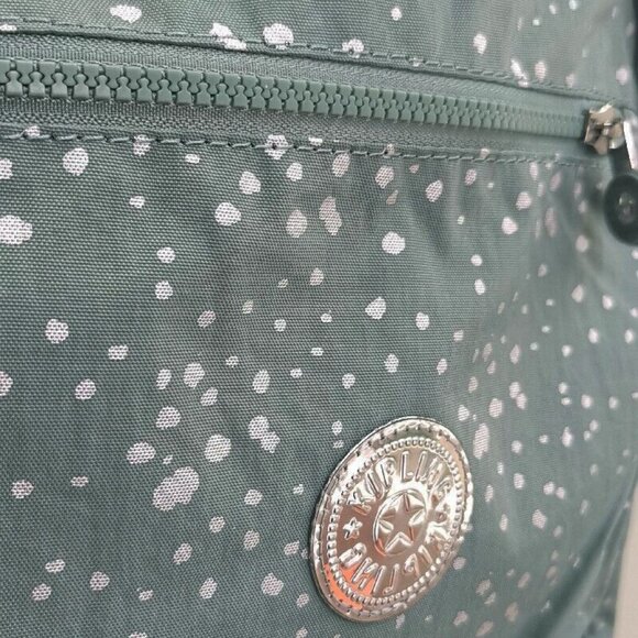 brand new Kipling reduced Large 44cm 15" Laptop  Seoul Backpack snowflake green - Picture 4 of 12